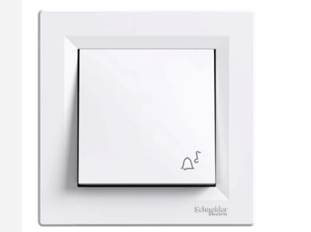 ASFORA Egypólusú nyomó, csengőjel, rugós bekötés,kerettel fehér EPH0800121 Schneider