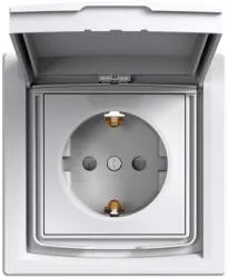 ASFORA EPH3100321 vízmentes földelt csatlakozóaljzat (dugalj), gyermekvédelemmel,