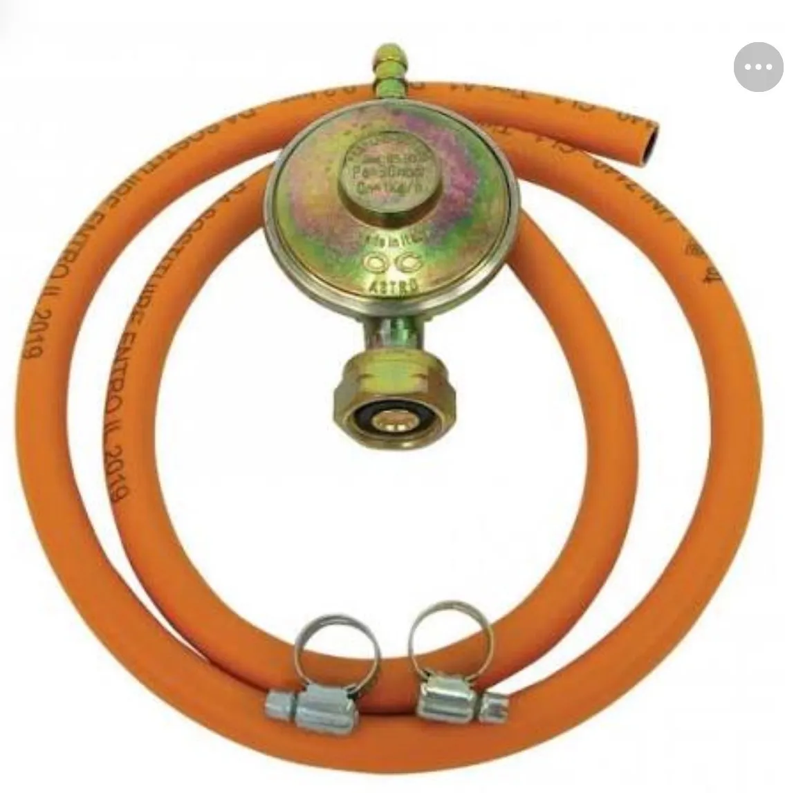 LPG alap készlet, 1 db PB reduktor (30mBar, 1.kg/h ) 1 m tömlő, 2 db csőbilics, PB gázpalackhoz (olasz)