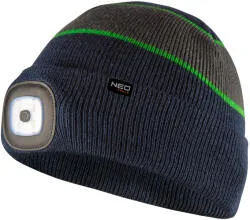 NEO TOOLS 81-630 Sapka beépített led lámpával, Kék-zöld-szürke PREMIUM