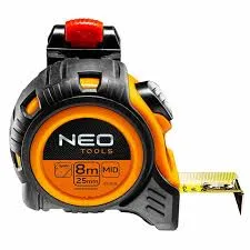 NEO TOOLS 67-208 MÉRŐSZALAG ACÉL 8 MX25MM, AUTOSTOP, ÖVCSATTAL