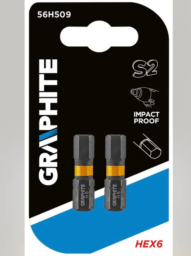 GRAPHITE 56H509 TORZIÓS ÜTVECSAVAROZÓ BIT, HATLAPÚ, 6X25MM, 2DB