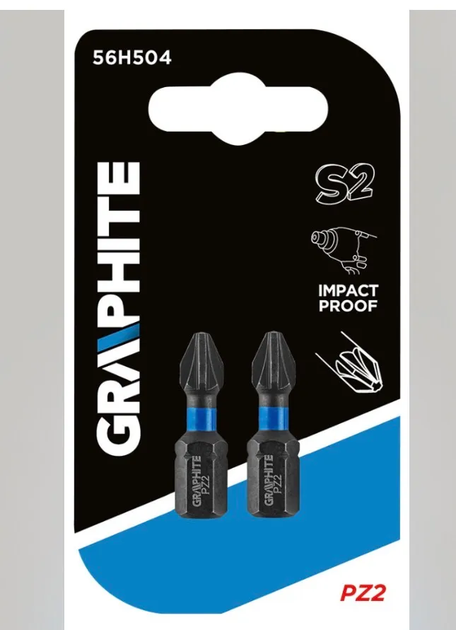 GRAPHITE 56H504 TORZIÓS ÜTVECSAVAROZÓ BIT PZ2X25MM, 2DB.,