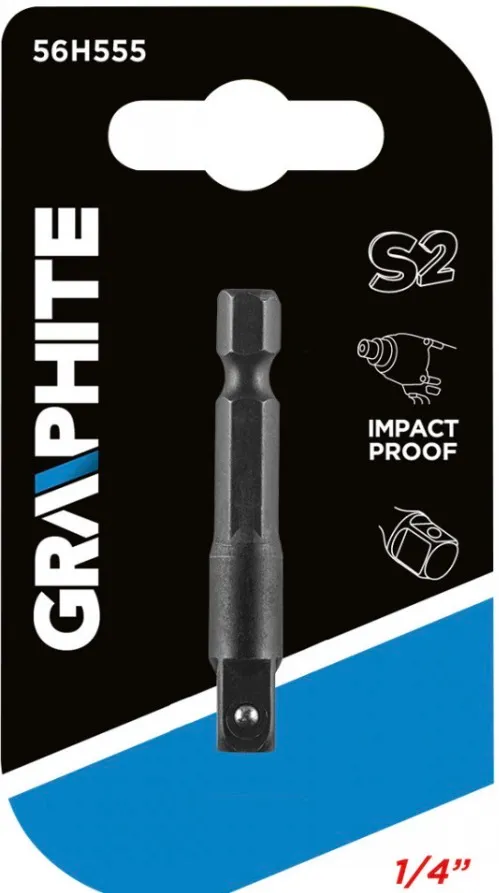 GRAPHITE 56H555 Adapter csavarbehajtókhoz 1/4”- hatlapú 1/4” négyszög
