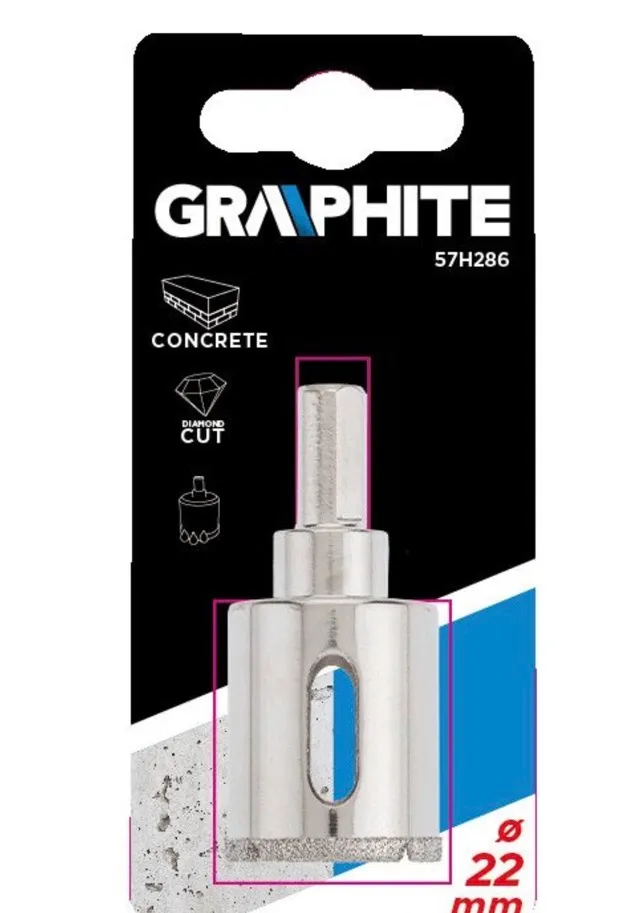 GRAPHITE 57H286 GYÉMÁNTFÚRÓ 22MM