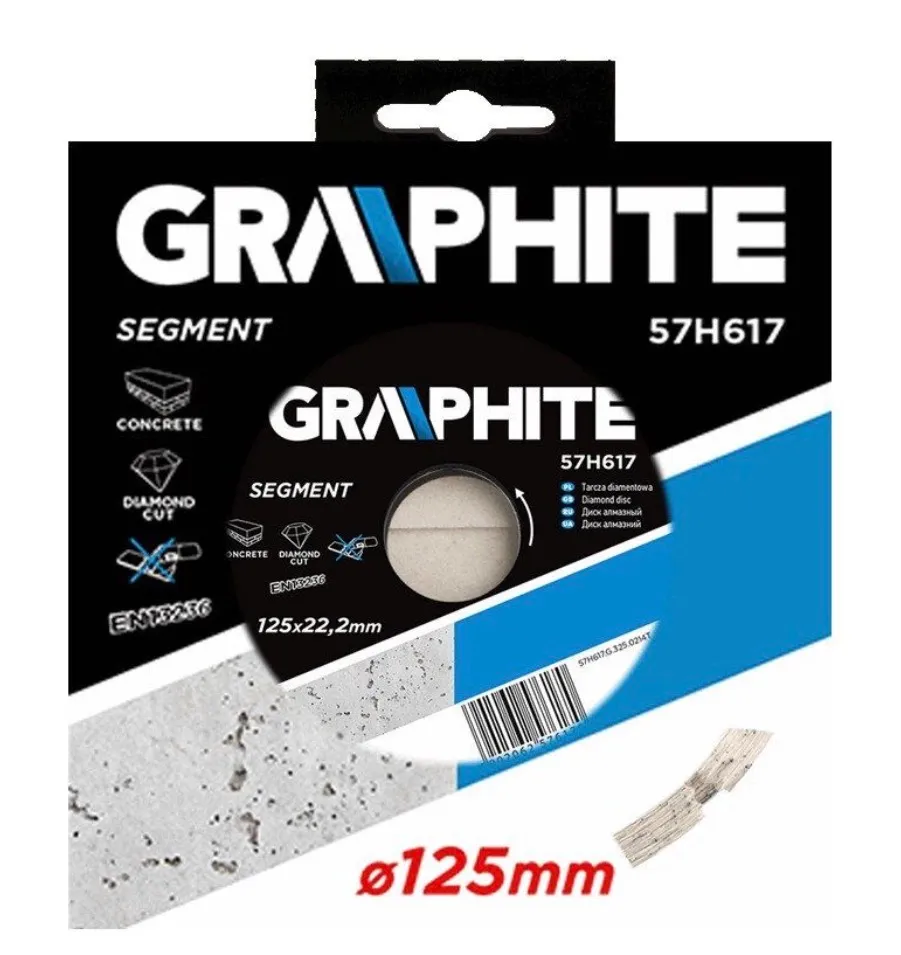 GRAPHITE 57H617 GYÉMÁNT VÁGÓKORONG 125MM SZEGMENSES