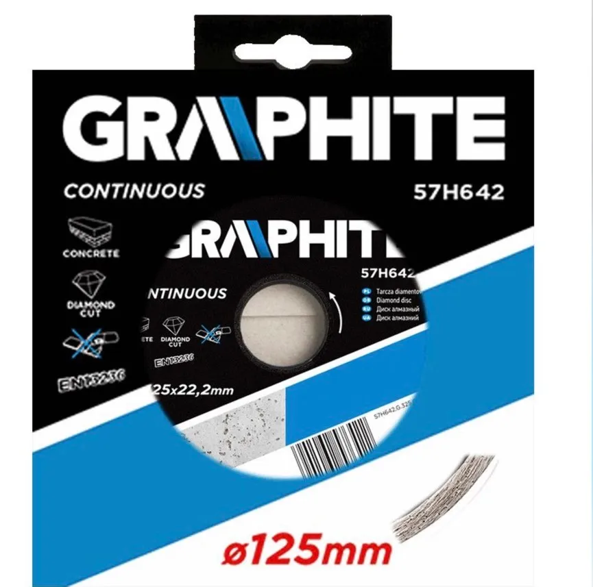 GRAPHITE 57H642 Gyémánt vágókorong 125MM VIZES