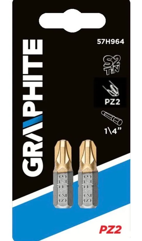 GRAPHITE 57H964 CSAVARHÚZÓ BIT PZ2 2 DB., GRAPHITE
